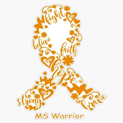 MS Warrior MS Ribbon Strong Hope Believe Fight Faith Brave Sticker Vinyl Decal Car Laptop Wall Window Bumper Sticker 5"