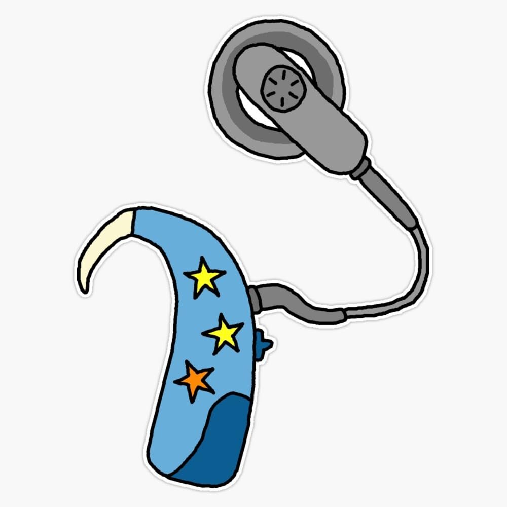 Cochlear Implant Blue Sticker Vinyl Decal Car Laptop Wall Window Bumper Sticker 5"