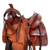 Western Trail Saddle Horse Pleasure Comfortable Ride Tooled Leather Rodeo Cowboy Saddles 15 16 17 18 FQHB (15 Inch, Snake Tooled Brown) view 1
