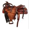 Western Trail Saddle Horse Pleasure Comfortable Ride Tooled Leather Rodeo Cowboy Saddles 15 16 17 18 FQHB (15 Inch, Snake Tooled Brown) view 2