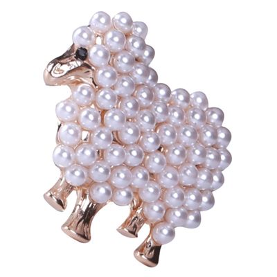PACKOVE Sheep Brooch Pearl Brooches for Women Sheep Breastpin Clothing Ornament Vintage Clothing Decorative Pin Collar Pin Imitation Pearls Miss Wild
