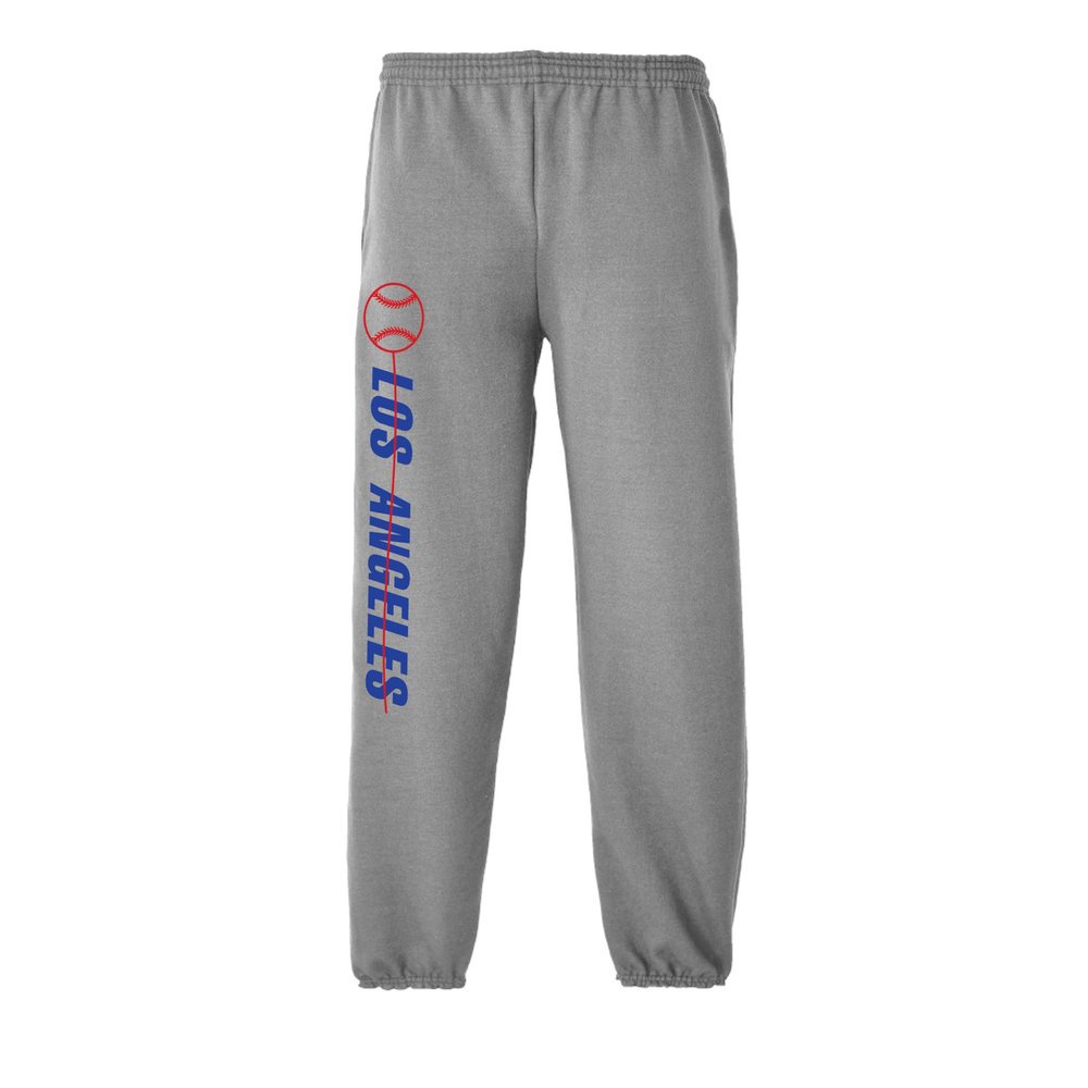 Wally's Custom Apparel Los Angeles Sweatpants Metro Series Gray Fleece with Pockets Men's Small - 2XL (MSP127, US, Alpha, Large, Regular, Regular)