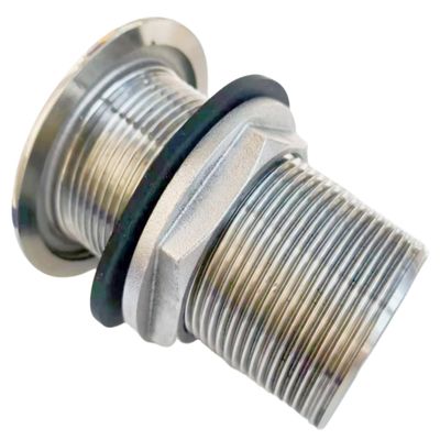 Marine Grade 316 Stainless Steel Full Threaded Through Hull Pipe Fittings with Nuts and washers for Boats, Yachts (1.5IN)