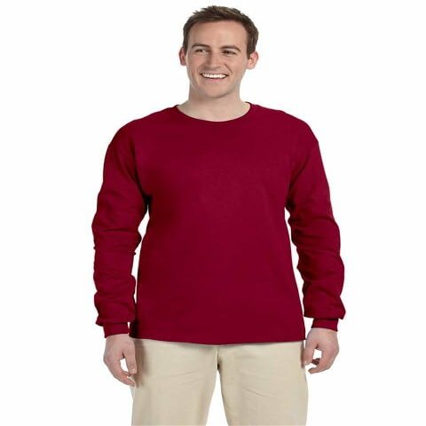 Gildan Men's Heavy Cotton Long Sleeve T-Shirt, Style G5400 2-Pack.