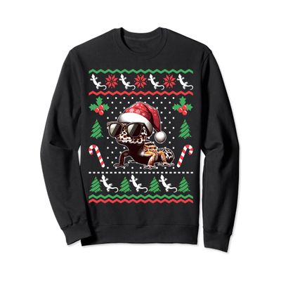 Funny Leopard Gecko Christmas Xmas Reptile Lovers Lizard Sweatshirt