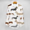 Animal Dachshund Dog Women's Button Down Shirts Casual Long Sleeve Stylish V Neck Blouses Tops M view 3
