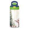 ALAZA Merry Christmas Rabbit Bunny Watercolor12 Oz Kids Water Bottle with Straw Stainless Steel Vacuum Insulated Cup Tumbler for Children Girls, Boys view 2
