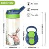 ALAZA Merry Christmas Rabbit Bunny Watercolor12 Oz Kids Water Bottle with Straw Stainless Steel Vacuum Insulated Cup Tumbler for Children Girls, Boys view 3