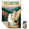 AZITREK Sherpa Puffy Outdoor Blanket for Camping, Traveling, Car, Picnics, Beach, Concert, Stadium Sporting Events - Wearable, Machine Washable, Soft, Warm, Waterproof - 55 X 78 (Yellowstone NP) view 1