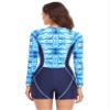 Women's One Piece Swimsuit Long Sleeve Full Body Swimwar Sun Protection Rash Guard Zip Quick Dry Dive Skin Dive Suit view 2