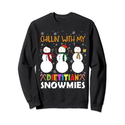 Chillin With My Dietitian Snowmies Xmas Nutritionist Sweatshirt