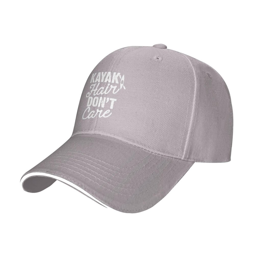 Kayak Hair Don't Care Sandwich Baseball Hat Unisex Leisure Adjustable Sandwich Baseball Hat Gray