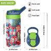 ALAZA Snowman Vintage Merry Christmas 12 Oz Kids Water Bottle with Straw Stainless Steel Vacuum Insulated Cup Tumbler for Children Girls, Boys view 3