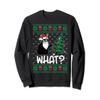 Black Cat What Ugly Christmas Sweater Pushing Xmas Tree Sweatshirt view 1