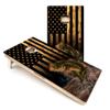 Skip's Garage American Flag Hidden Fish Cornhole Boards - Includes (2) Boards (Resin Bags) + (1) Carry Case, (2) Hole Lights & (2) Edge Lights view 1