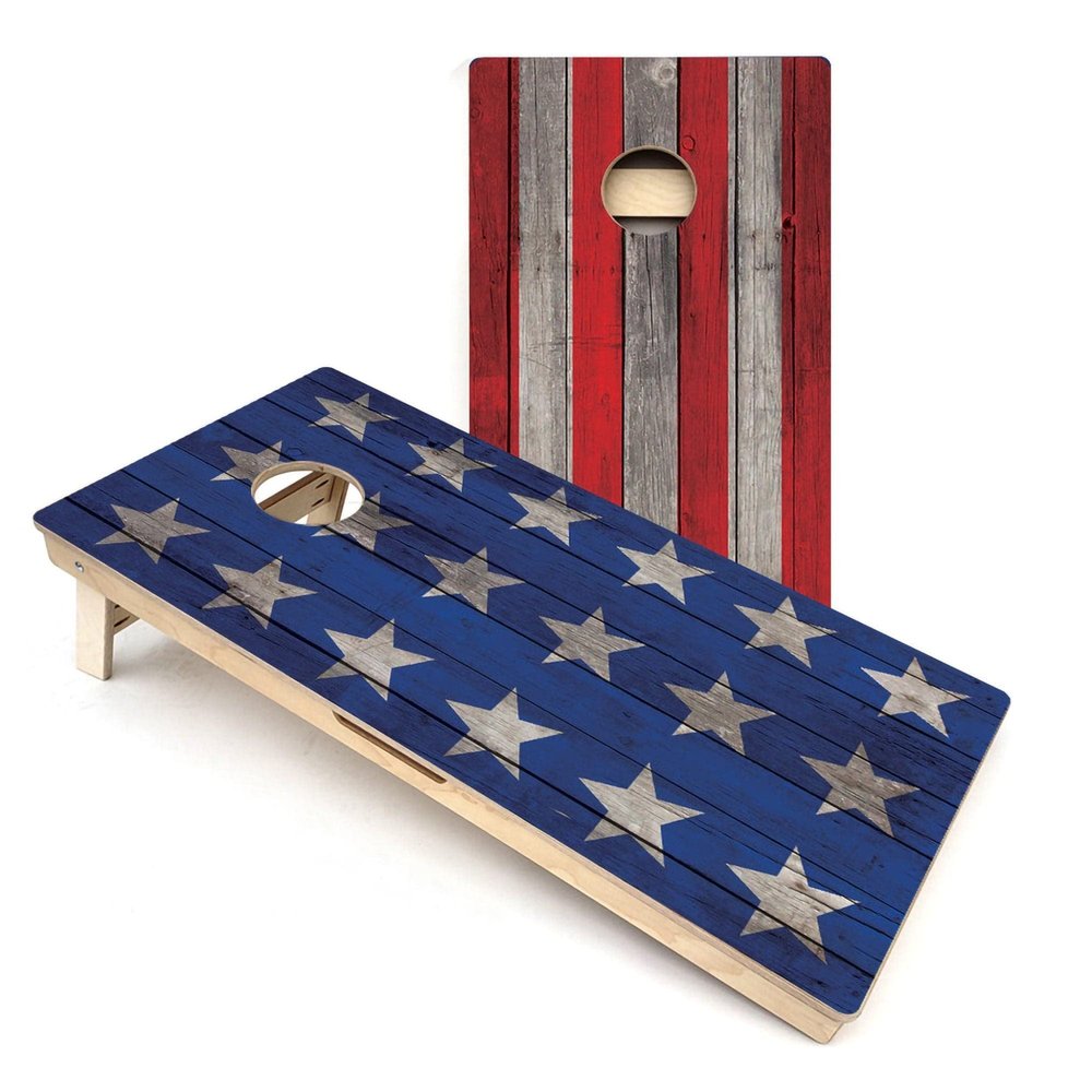 USA Large Stars & Stripes All-Weather Cornhole Boards - Includes (2) Boards (NO Bags) + NO Additional Accessories