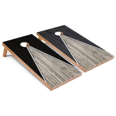 Skip's Garage Black and Dark Grey Pyramid All-Weather Cornhole Boards - PVC - NO Accessories