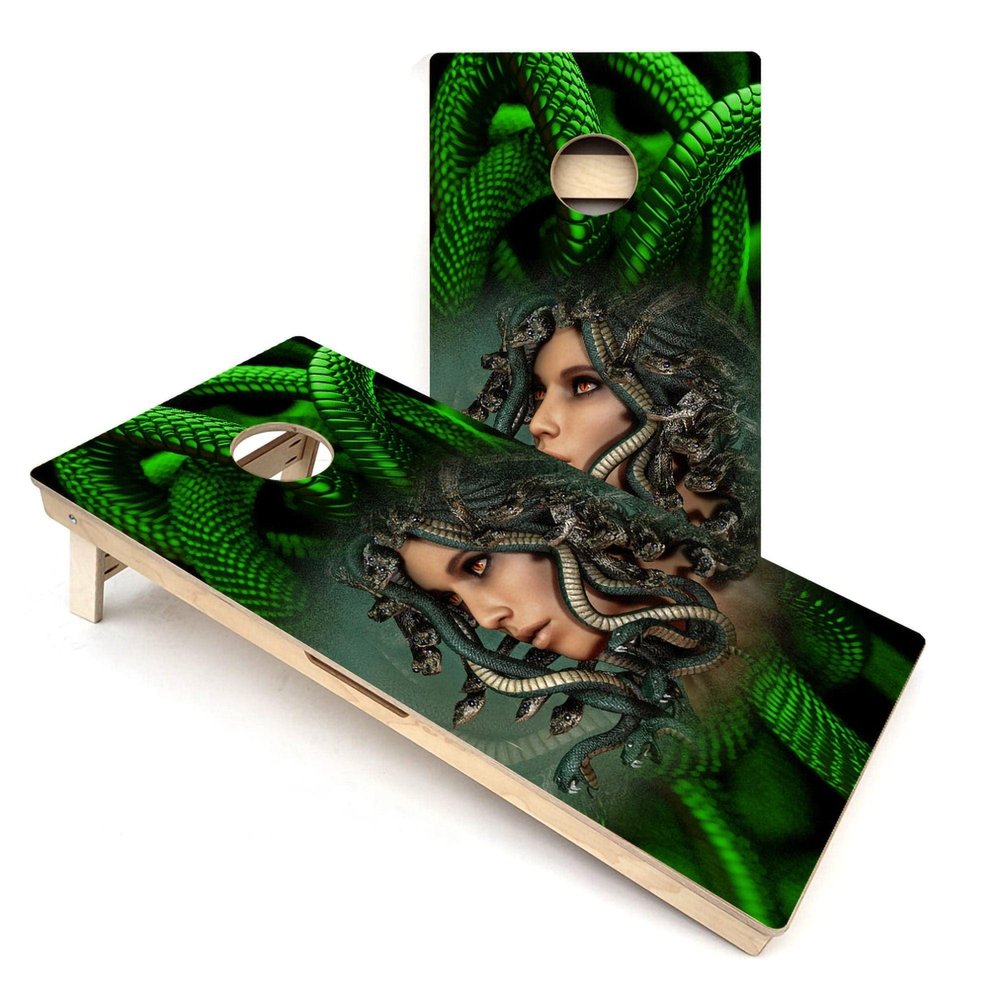 Skip's Garage Medusa All-Weather Cornhole Boards - Includes (2) Boards (NO Bags) + (2) Board Edge Lights