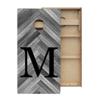 Skip's Garage Grey Herringbone Initial All-Weather Cornhole Boards - Includes (2) Boards (NO Bags) + (2) Board Edge Lights view 2