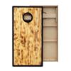 Skip's Garage Burnt Wood Themed All-Weather Cornhole Boards - Includes (2) Boards (Resin Bags) + (2) Board Edge Lights view 2