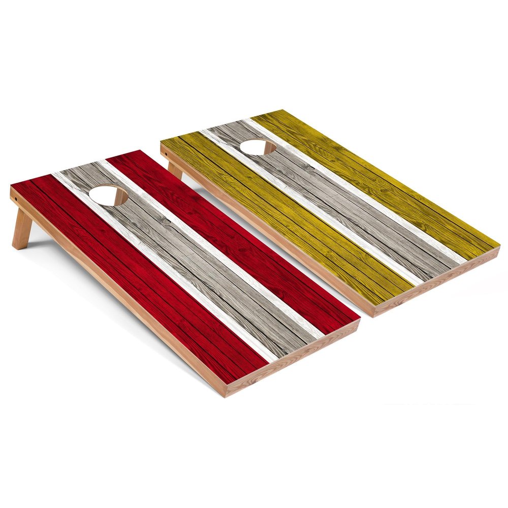 Red and Yellow Striped Corn Hole Set - All-Weather - No Accessories