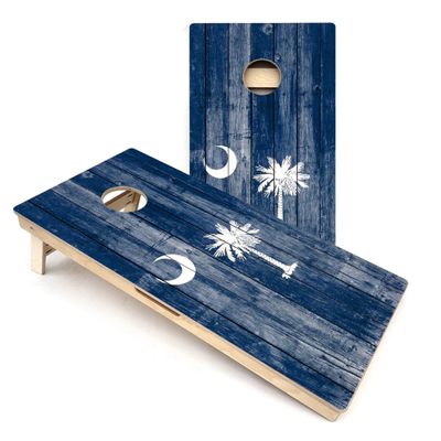 Skip's Garage South Carolina Themed All-Weather PVC Cornhole Boards - Includes (2) Boards (Resin Bags) + (2) Board Hole Lights