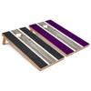 Skip's Garage Dark Grey and Purple Striped All-Weather Cornhole Boards - PVC - Include Hole Lights view 1