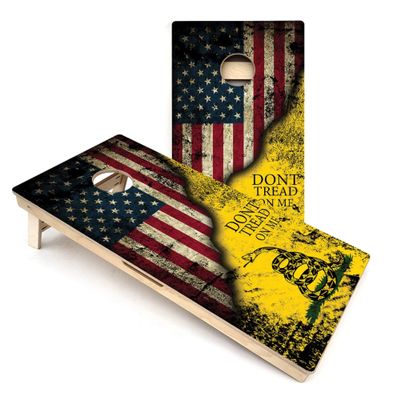 Skip's Garage Don't Tread On Me Themed All-Weather PVC Cornhole Boards - Includes (2) Boards (NO Bags) + NO Additional Accessories