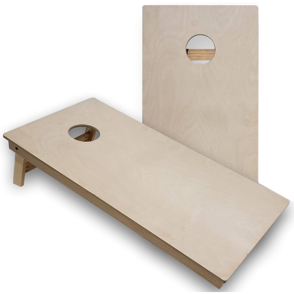 Skip's Garage Plain Unfinished All-Weather Cornhole Boards - PVC - Include Carrying Case