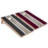 Skip's Garage Dark Grey and Maroon Striped All-Weather Cornhole Boards - PVC - Include Hole Lights view 1