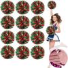 Cheerleader Pom Poms, 12 Pack Cheer Pom Pom Sports Dance Cheer Plastic Pom Poms Cheerleading for Sports Team Spirit Cheering (30cn, Red+Green) view 1