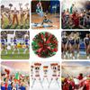 Cheerleader Pom Poms, 12 Pack Cheer Pom Pom Sports Dance Cheer Plastic Pom Poms Cheerleading for Sports Team Spirit Cheering (30cn, Red+Green) view 2