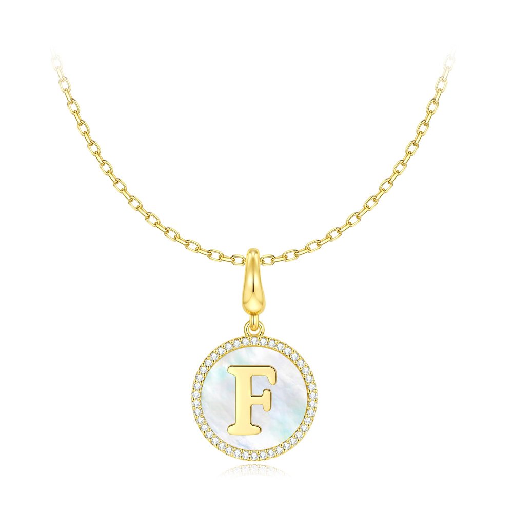 Veskicy Pendant Gold F Initial Necklaces for Women Letter Teen Girls Personalized Gifts Her Christmas Mom Daughter Dainty Ideas Birthday Sister Girlfriend Best Friend Kids Jewelry Presents Handmade