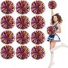 Cheerleader Pom Poms, 12 Pack Cheer Pom Pom Sports Dance Cheer Plastic Pom Poms Cheerleading for Sports Team Spirit Cheering (30cn, Purple+Gold) view 1