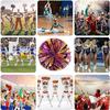 Cheerleader Pom Poms, 12 Pack Cheer Pom Pom Sports Dance Cheer Plastic Pom Poms Cheerleading for Sports Team Spirit Cheering (30cn, Purple+Gold) view 2