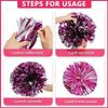 Cheerleader Pom Poms, 12 Pack Cheer Pom Pom Sports Dance Cheer Plastic Pom Poms Cheerleading for Sports Team Spirit Cheering (30cn, Purple+Gold) view 4