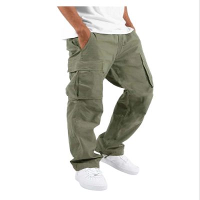 dingk Cotton and Hemp Mans Work Breathable Sports Jogging Pants Regular Fit Loose Pants with Pockets Baggy Cargo Pants Men Men Baggy Pants (Color : Green, Size : XXXXXL)