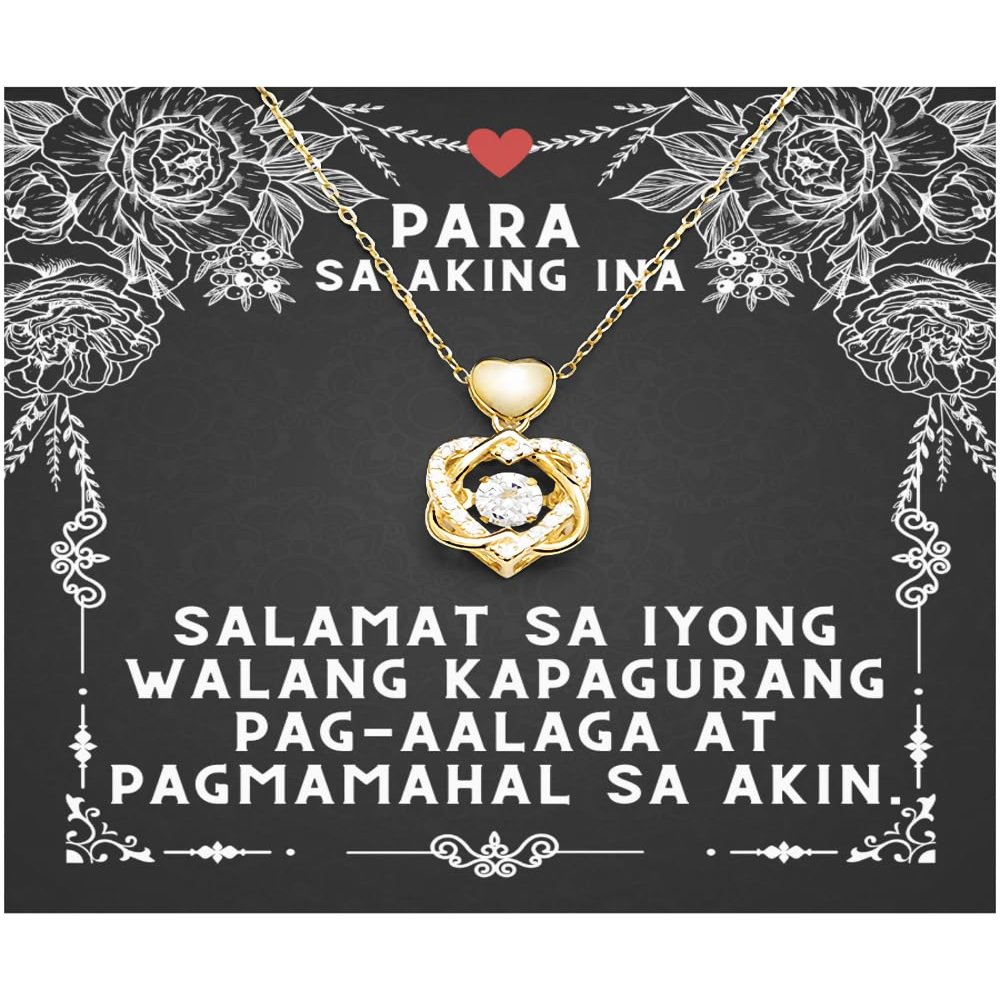 American Filipino mothers - Salamat sa iyong walang kapagurang pag-aalaga at pagmamahal sa akin. - Heart Knot Gold Necklace