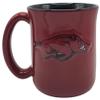 Boelter Brands NCAA Large 15oz Sculpted Cafe Mug with Raised Logo and Inner Color (Arkansas Razorbacks) view 3