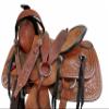 Western Saddle Pleasure Trail Ranch Barrel Racing Horse Ride Tooled Leather Cowboy Rodeo Hard SEAT Saddles 15 16 17 18 FQHB (18 Inch, Basket Snake Tooled) view 1