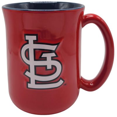 Boelter Brands MLB Large 15oz Sculpted Cafe Mug with Raised Logo and Inner Color (St Louis Cardinals)