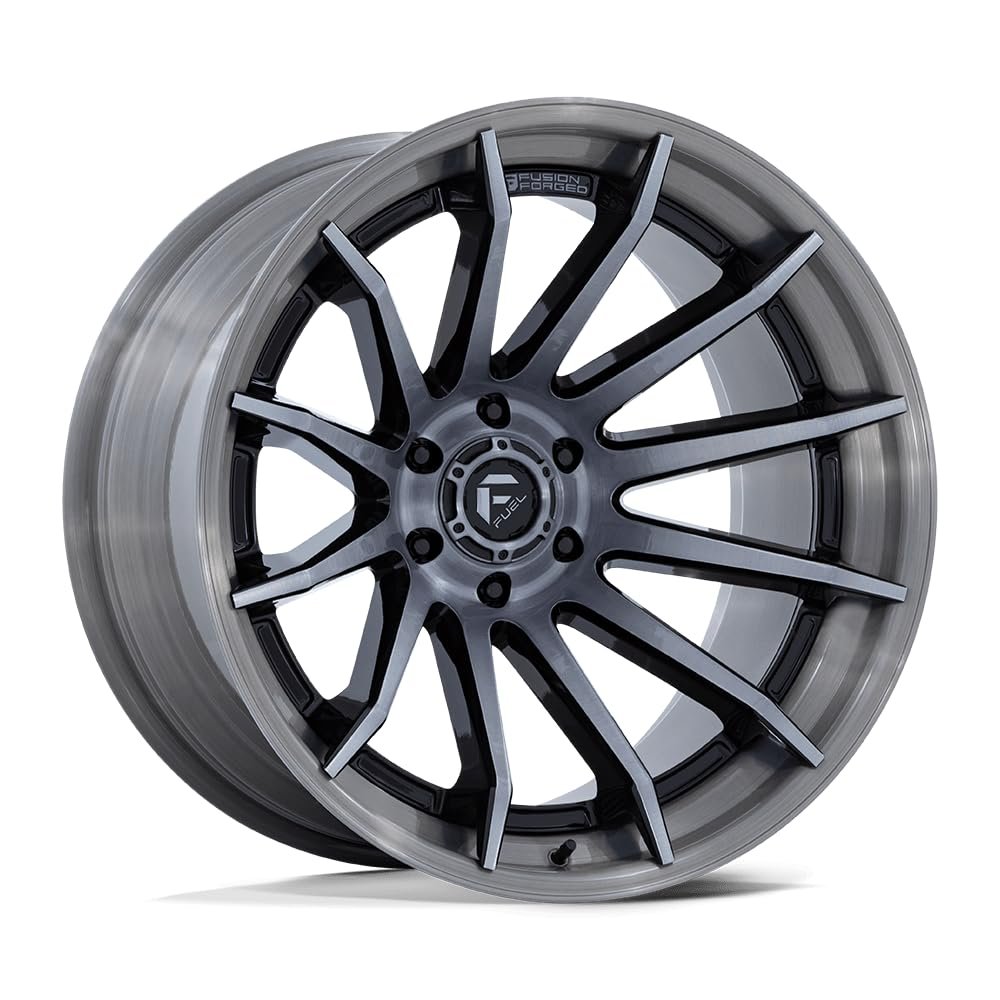 FUEL OFF-ROAD FC403 BURN 22X12 5X5.0 4.77-44mm GLOSS BLACK WITH BRUSHED GRAY TINT FACE & LIP - FC403BT22125044N