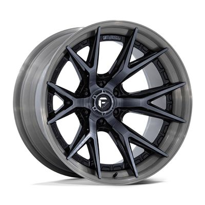 FUEL OFF-ROAD FC402 Catalyst 20X10 6X5.5 4.79-18mm Gloss Black with Brushed Gray Tint Face & Lip - FC402BT20106818N