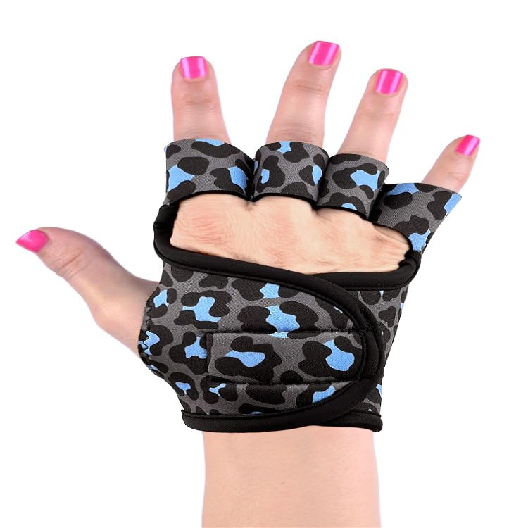 G-Loves Women's G3 Workout Gloves (Sky Leopard, Medium)