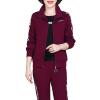 Shulemin Spring Women Suit Fall Winter 3 Pcs/set Long Sleeve Coat Short Top Loose Pants Elastic Waist Thick Soft Warm Plus Size Purple 2XL view 1