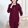 Shulemin Spring Women Suit Fall Winter 3 Pcs/set Long Sleeve Coat Short Top Loose Pants Elastic Waist Thick Soft Warm Plus Size Purple 2XL view 3