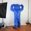 Eamior Long Fur Blue Bear Mascot Costume Adult Size for Men & Women with Built-in Fan Inside the Head view 3