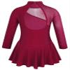 Loloda Kids Girls Long Sleeve Mock Neck Ballet Dance Dress Figure Ice Skating Skirted Leotard Dancewear Burgundy 6 Years view 2