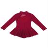 Loloda Kids Girls Long Sleeve Mock Neck Ballet Dance Dress Figure Ice Skating Skirted Leotard Dancewear Burgundy 6 Years view 3