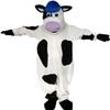 Eamior Milk Cow with Blue Hat Costume Adult Size for Men & Women with Built-in Fan Inside the Head view 2